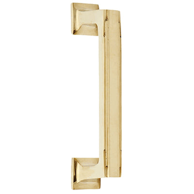 7 Inch Solid Brass Art Deco Skyscraper Pull (Polished Brass Finish)
