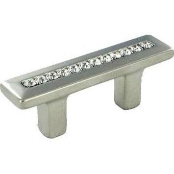 2 1/2 Inch (1 1/4 Inch c-c) Skyevale Cabinet Pull with Crystals (Polished Chrome Finish)
