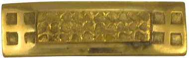 2 1/2 Inch Solid Brass Square Craftsman Hammered Cabinet Knob (Polished Brass Finish)