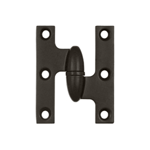 2 1/2 Inch x 2 Inch Solid Brass Olive Knuckle Hinge (Oil Rubbed Bronze Finish)