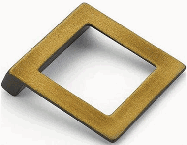 2 1/4 Inch (1 1/4 Inch c-c) Finestrino Angled Square Pull (Burnished Bronze Finish)