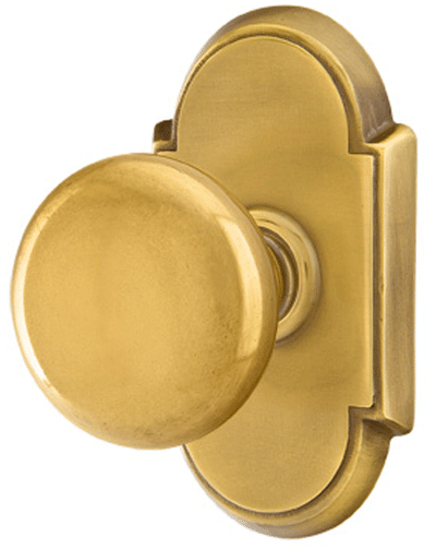 Solid Brass Providence Door Knob Set With # 8 Rosette