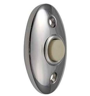 2 3/8 Inch Solid Brass Door Bell Button (Polished Chrome Finish)