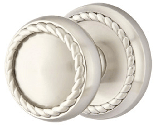 Solid Brass Rope Door Knob Set With Rope Rosette