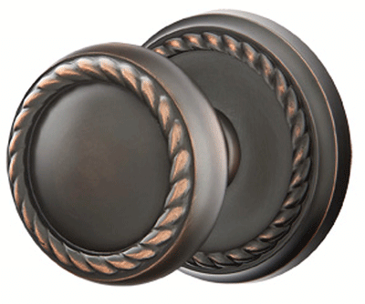 Solid Brass Rope Door Knob Set With Rope Rosette
