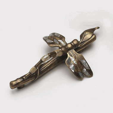 2 5/8 Inch (3 1/8 Inch c-c) Symphony Inlays Dragonfly-Twig Pull (Mother of Pearl Finish)