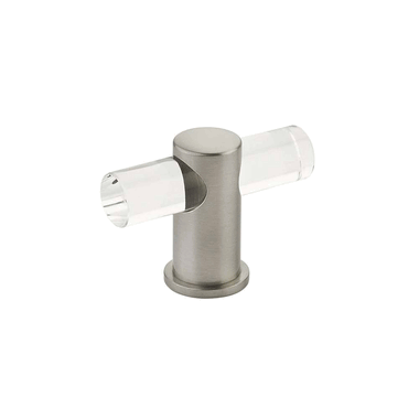 2 Inch Lumiere Acrylic T-Knob (Brushed Nickel Finish)