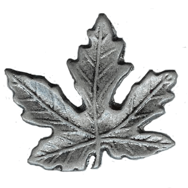 2 Inch Maple Leaf Metal Knob (Satin Pewter Finish)