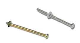 2 Inch Short Chrome or Brass Bolts & Nuts for Glass Knobs