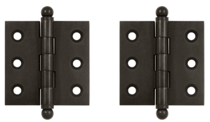 2 Inch x 2 Inch Solid Brass Cabinet Hinges (Oil Rubbed Bronze Finish)