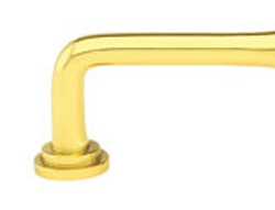 3 1/2 Inch (3 Inch c-c) Solid Brass Spindle Pull (Polished Brass Finish)