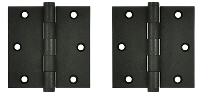 3 1/2 Inch X 3 1/2 Inch Solid Brass Hinge Interchangeable Finials (Square Corner, Bronze Dark Finish)