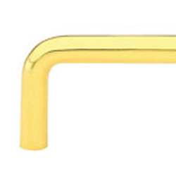 3 1/4 Inch (3 Inch c-c) Solid Brass Wire Pull (Polished Brass Finish)