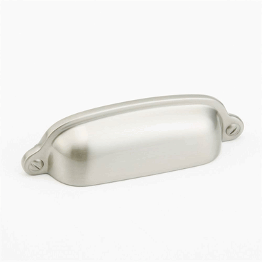 3 3/4 Inch (3 Inch c-c) Country Style Cup Pull (Brushed Nickel Finish)