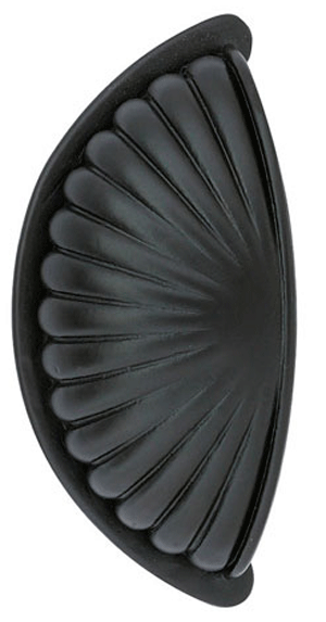 3 3/8 Inch (3 Inch c-c) Tuscany Bronze Fluted Bin Pull (Flat Black Finish)