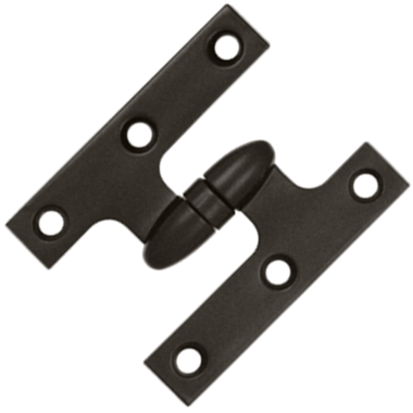 3 Inch x 2 1/2 Inch Solid Brass Olive Knuckle Hinge (Oil Rubbed Bronze Finish)