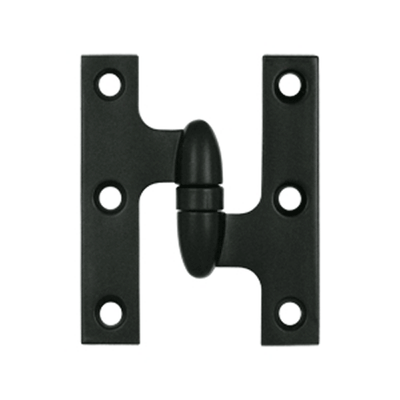 3 Inch x 2 1/2 Inch Solid Brass Olive Knuckle Hinge (Paint Black Finish)