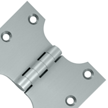 3 Inch x 4 Inch Solid Brass Parliament Hinge (Brushed Chrome Finish)