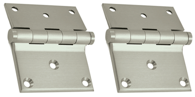 3 x 3 1/2 Inch Solid Brass Half Surface Hinge (Brushed Nickel Finish)
