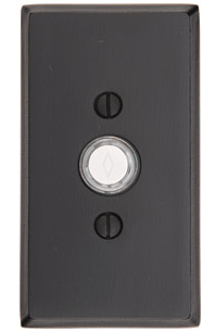 Emtek 2423-MB Sandcast Bronze Doorbell with #3 Rosette in Medium Bronze - Hardware Door Hardware