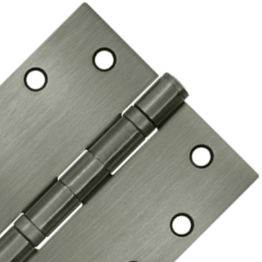 4 1/2 Inch x 4 1/2 Inch Double Ball Bearing Steel Hinge (Square Corner, Antique Nickel Finish)