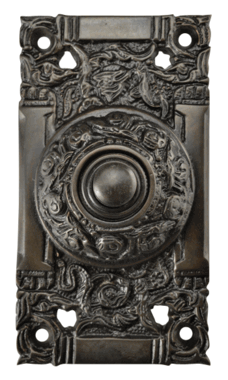 4 1/4 Inch Art Nouveau Solid Brass Doorbell (Oil Rubbed Bronze Finish)
