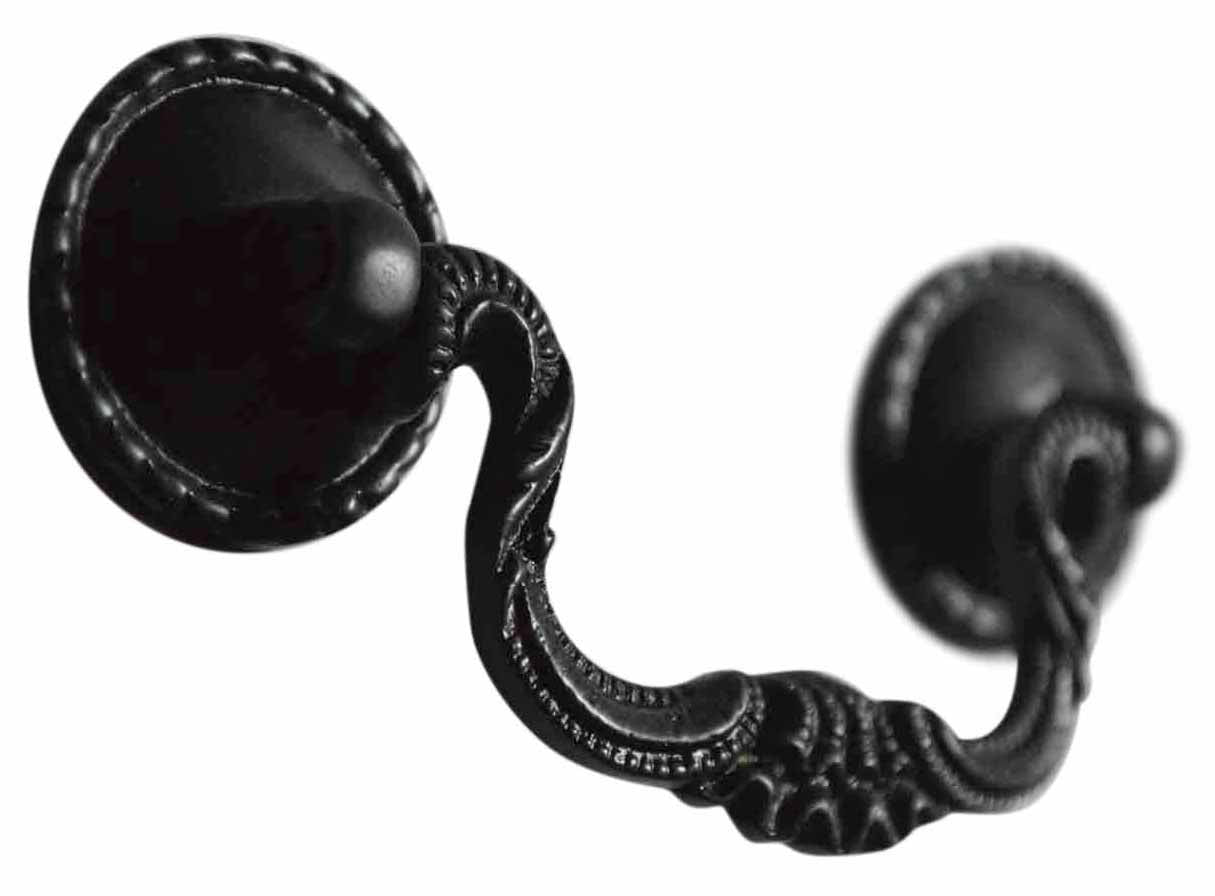 4 1/4 Inch Beaded Victorian Bail Pull with Beaded Mounts (Oil Rubbed Bronze Finish)