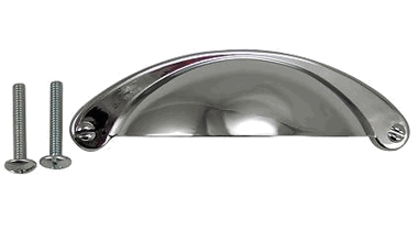 4 1/8 Inch Overall (2 1/2 Inch c-c) Long Chrome Finish Cup Pull
