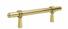 4 3/4 Inch Deltana Solid Brass Adjustable Pull (Polished Brass Finish)