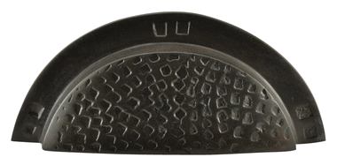 4 Inch Craftsman Hammered Cup Pull (Oil Rubbed Bronze Finish)