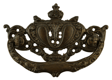 4 1/4 Inch Solid Brass Baroque Rococo Lamp Bail Pull (Oil Rubbed Bronze Finish)
