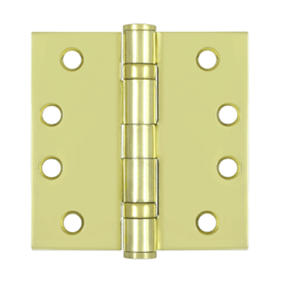 4 Inch x 4 Inch Ball Bearing Steel Hinge (Polished Brass Finish)