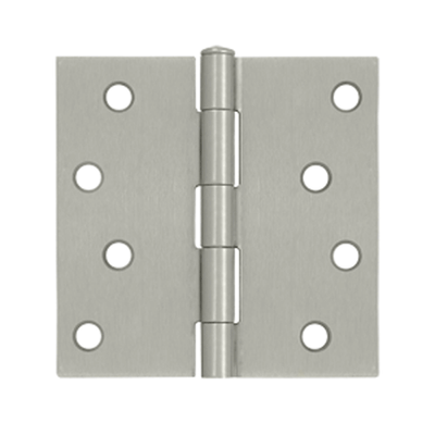 4 Inch x 4 Inch Square Corner Steel Hinge (Brushed Nickel Finish)