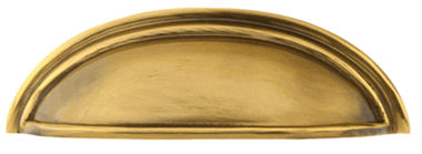 5 1/4 Inch (4 Inch c-c) Solid Brass Cup Pull (Antique Brass Finish)