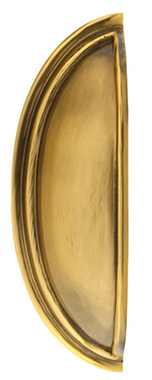 5 1/4 Inch (4 Inch c-c) Solid Brass Cup Pull (Antique Brass Finish)