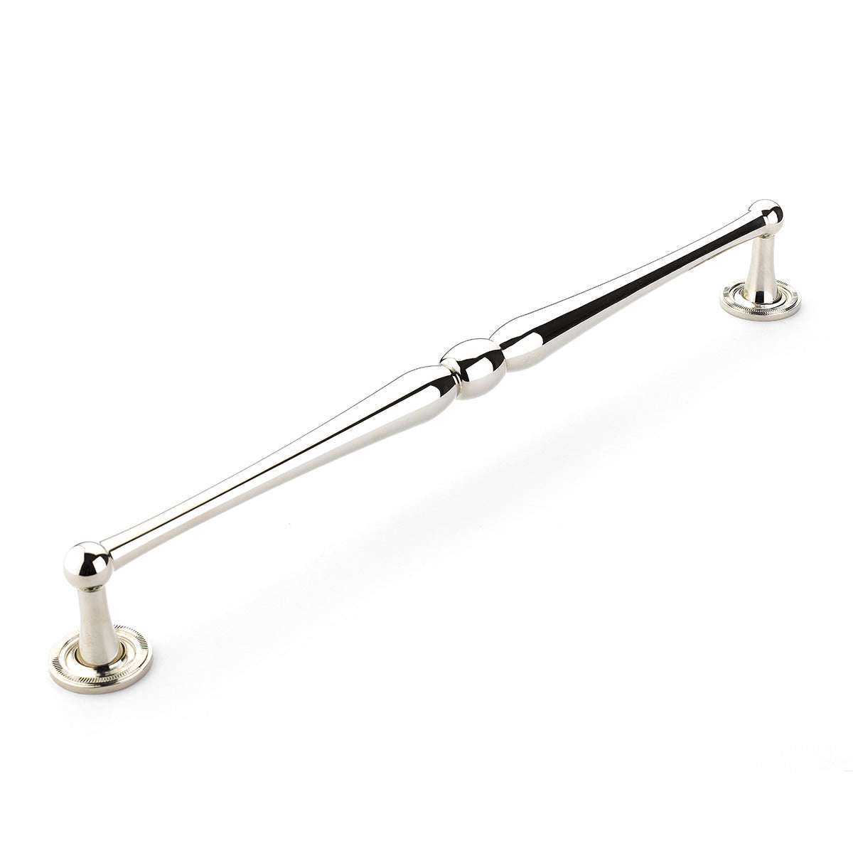 15 3/4 Inch (15 Inch c-c) Atherton Appliance Pull with Knurled Footplates (Polished Nickel Finish)