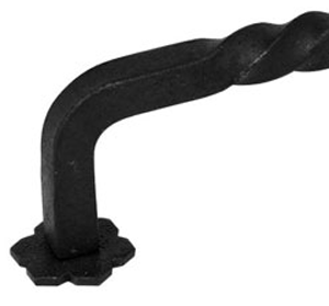 6 1/4 Inch (6 Inch c-c) Wrought Steel San Carlos Style Fixed Pull (Matte Black Finish)