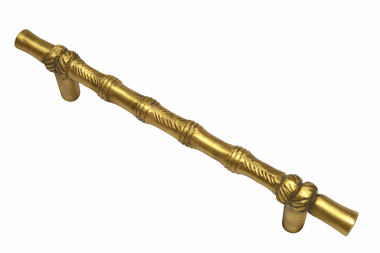 6 Inch Overall (4 1/2 Inch c-c) Japanese Bamboo Pull (Antique Brass Finish)