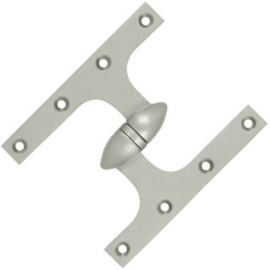 6 Inch x 5 Inch Solid Brass Olive Knuckle Hinge Brushed Nickel Finish