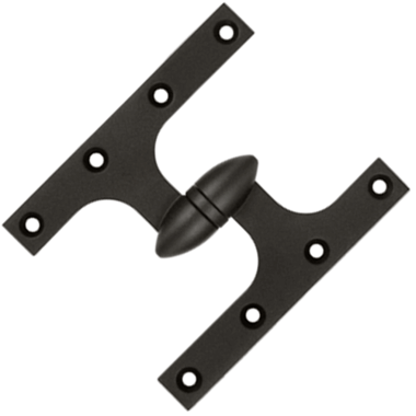 6 Inch x 5 Inch Solid Brass Olive Knuckle Hinge (Oil Rubbed Bronze)