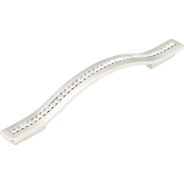 7 1/2 Inch (5 Inch c-c) Skyevale Cabinet Pull with Crystals (Brushed Nickel Finish)
