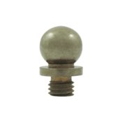 9/16 Inch Solid Brass Ball Tip Hinge Finial White Bronze Light Finish