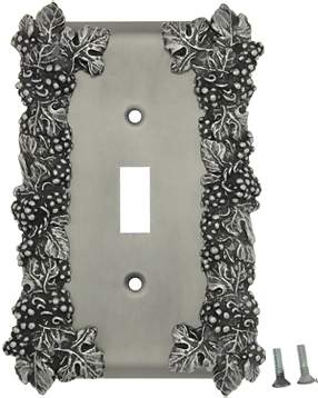 Grapes & Floral Wall Plate (Matte Nickel Finish)