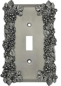Grapes & Floral Wall Plate (Matte Nickel Finish)