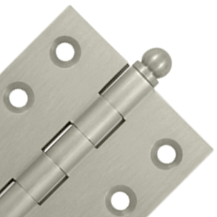 2 Inch x 2 Inch Solid Brass Cabinet Hinges (Brushed Nickel Finish)