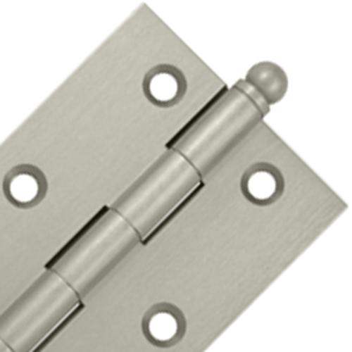 3 Inch x 2 Inch Solid Brass Cabinet Hinges (Brushed Nickel Finish)