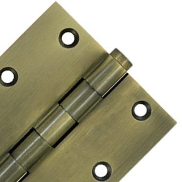 3 1/2 X 3 1/2 Inch Solid Brass Hinge Interchangeable Finials (Square Corner, Antique Brass Finish)