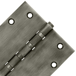 5 Inch X 5 Inch Solid Brass Four Ball Bearing Square Hinge (Antique Nickel Finish)