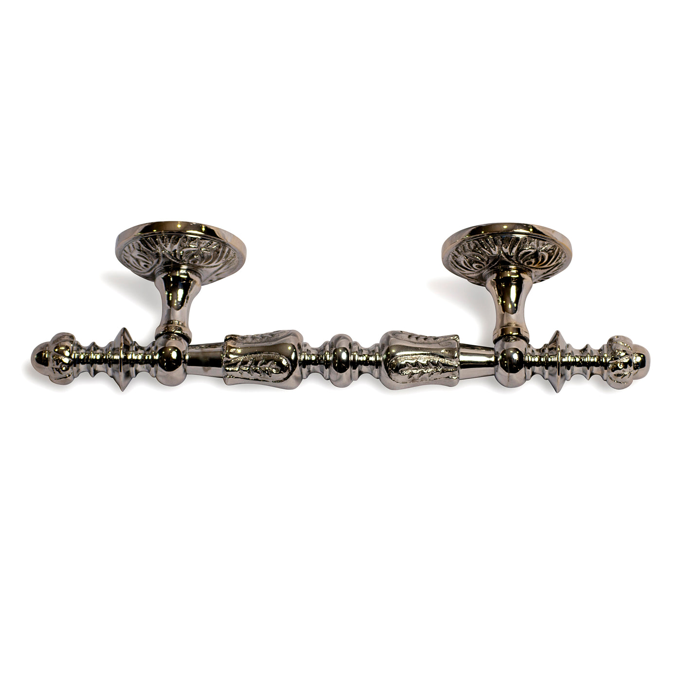 8 Inch Solid Brass Rococo Cabinet Pull (Polished Chrome Finish)