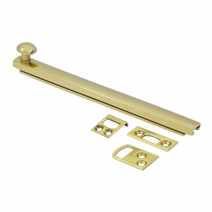 6 Inch Solid Brass Surface Bolt (Polished Brass Finish)